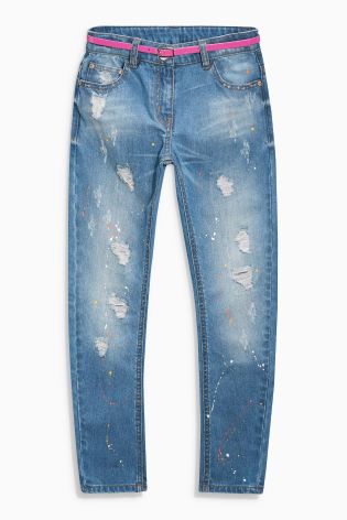 Denim Mid Blue Paint Splash Jeans (3-16yrs)